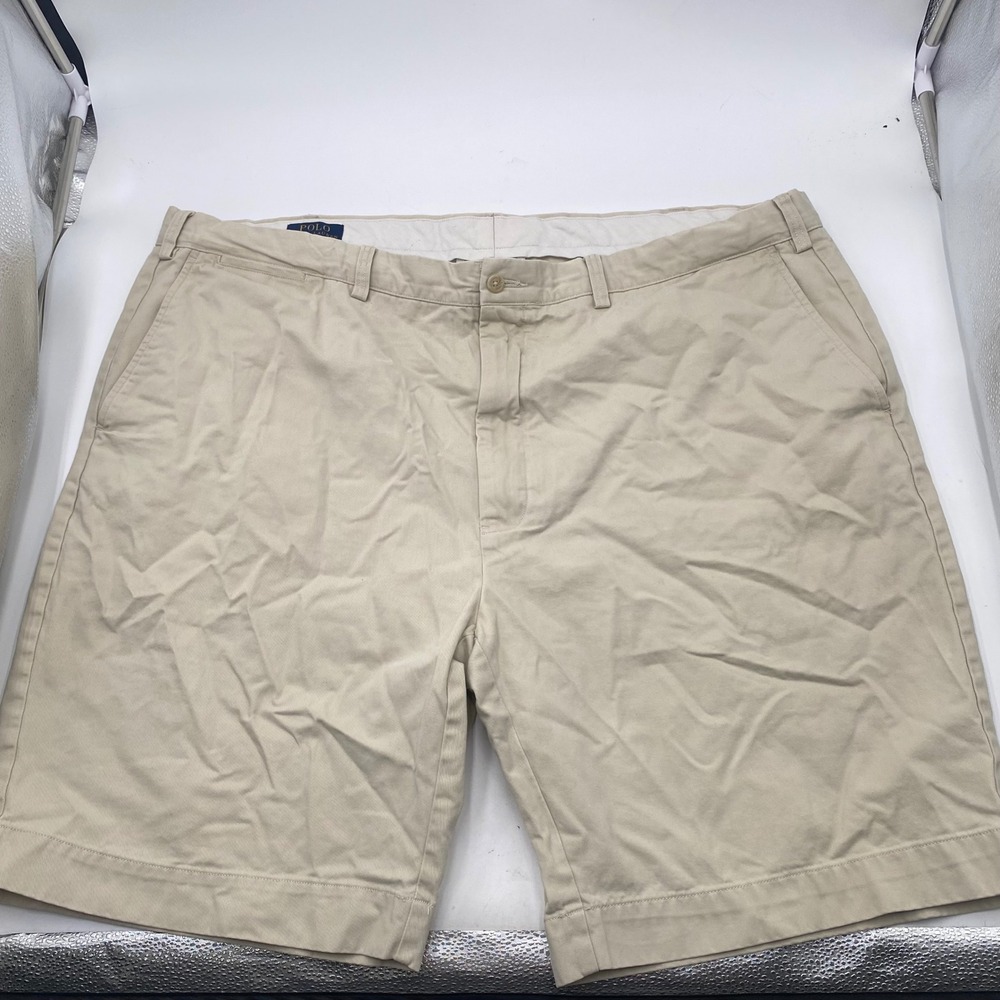 Polo Ralph Lauren Chino Shorts Mens 46 Big Khaki Tan Cotton Twill Prep Classic